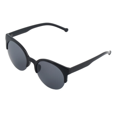 

Circle Round Super Half Frame Retro Flat Bar Cat Eye Sunglasses Simple Sunnies