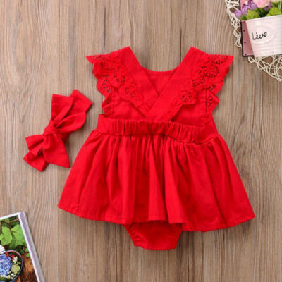 

Newborn Baby Girls Infant Romper Jumpsuit Bodysuit Tutu Dress Clothes Outfit New