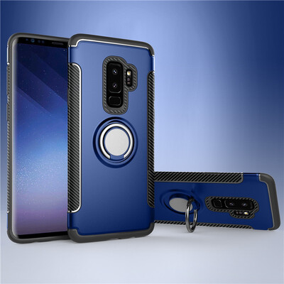 

Fivice Samsung Galaxy S9 plus case PC metal ring shell magnetic car bracket TPU phone case