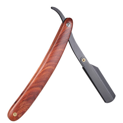 

Straight Razor Manual Edge Razor Stainless Steel Folding Shaving Razor Wooden Handle Blade not included