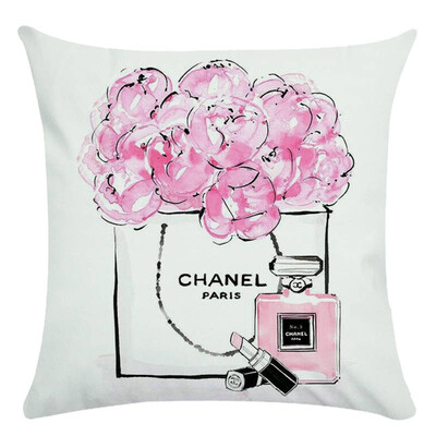 

Hand painted flowers&perfume cushion cover throw pillow cover Decorative Pillowcase