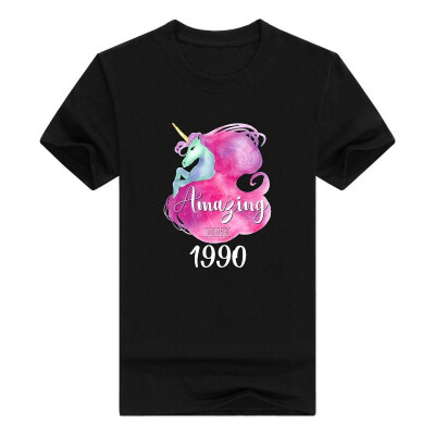 

28th Birthday Gift Unicorn Tshirt Amazing Since 1990 Tee
