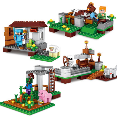 

Mi bloque de construcción de bloques de casa de bosque de DIY mundo ilumina juguetes compatibles con Legoed Minecrafted City