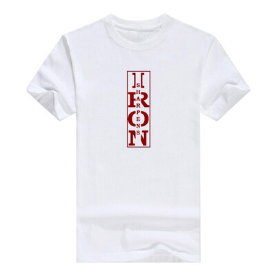 

Christian Religious Men Tshirt Iron Sharpens Iron Bible Verse