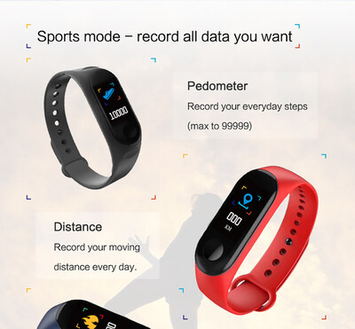 

M3 Smart Bracelet Sleep Monitoring Heart Rate Blood Pressure Pulse Wristband OLED Fitness Tracker Smart Watch
