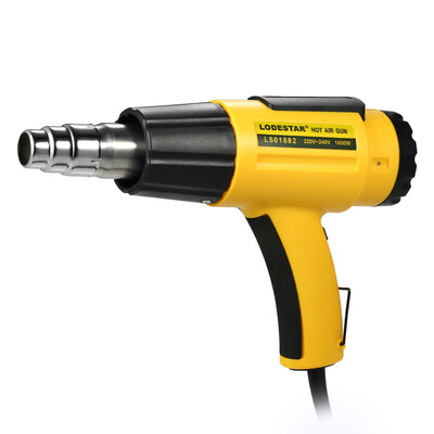 

LODESTAR Industrial Fast Heating Hot Air Gun Adjustable Temperature Hot Heat Shrink Blower Heat Gun Tool with Nozzle 1600W AC220～2