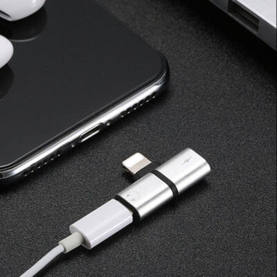 

CA 2 in 1 Charging Audio Adapter Earphone Headphone Converter fr iPhone 7 8 X
