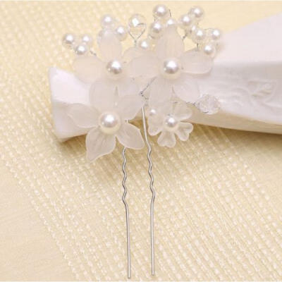 

2017 Fashion Wedding Bridal Pearl Flower Crystal Hairpin Hair Clips Bridesmaid