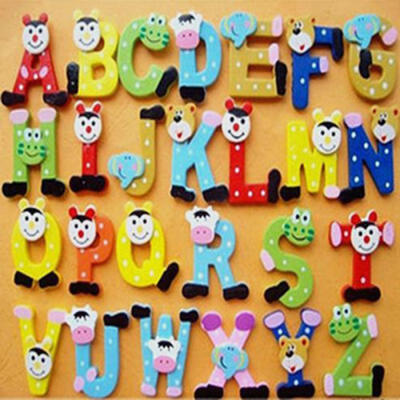 

26 Magnetic Letters A-Z Wooden Fridge Magnets Baby Kid Education Toys Novelty