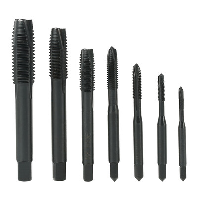 

7PCS M3 M4 M5 M6 M8 M10 M12 Nitride High Speed Steel HSS6542 Spiral Pointed Tap Machine Hand Screw Thread Taps Set Thread Metric P