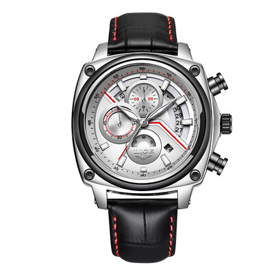 

LIGE 9891 Quartz Men Watch Casual Fashion Top Luxury Brand Sport Watch Men Military Waterproof Leather Wristwatch Relogio Masculin