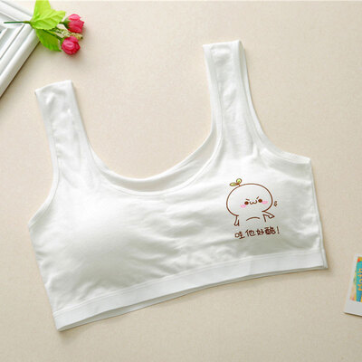 

LAXJOY Langyue 2018 girl tube top cotton no rim development period childrens underwear cute cartoon children large size short vest LNWX189412 white x2 one size