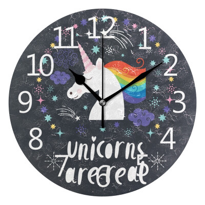 

Wall Clock Unicorns Are Real Round Wall Clock Arabic Numerals Design