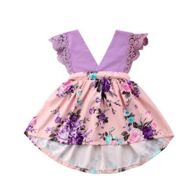 

UK Kid Baby Girls Little Big Sister Flower Lace Romper Dress Matching Outfit Set