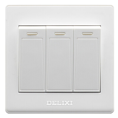 

Delixi DELIXI switch socket panel three open double control Ya white series