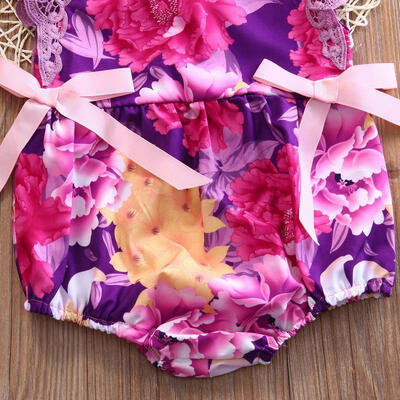

UK Lace Infant Baby Girl Flower Romper Bodysuit Jumpsuit Outfit Sunsuit Clothes