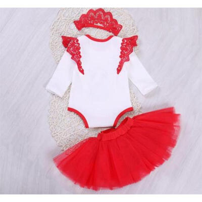 

Newborn Baby Girls Kids Floral Romper Tops T Shirt Skirt Outfits 3PCS Set AU