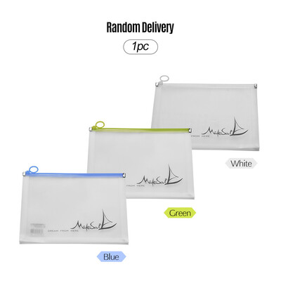 

Plastic File Bag Envelope Waterproof Document Holder Portfolio with Zipper Closure for A5 Letter Size School Office Business Paper