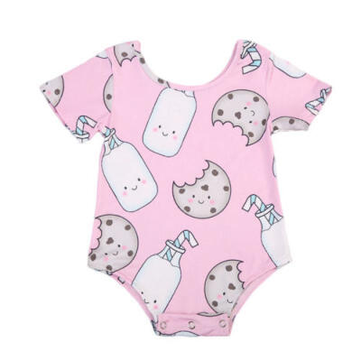 

AU Stock Infant Baby Girls Milk Cookies Romper Bodysuit Jumpsuit Outfits Clothes