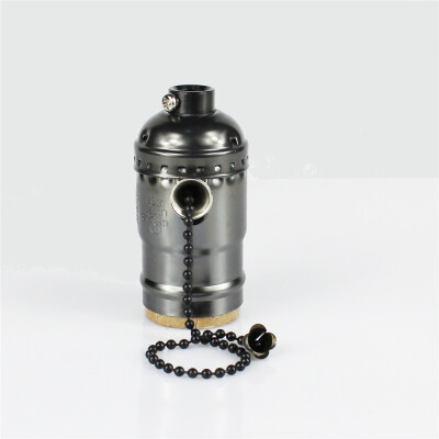 

E26 Black Aluminum Shell Antique Screw Edison Pendant Lamp Zipper Switch Lamp Holder