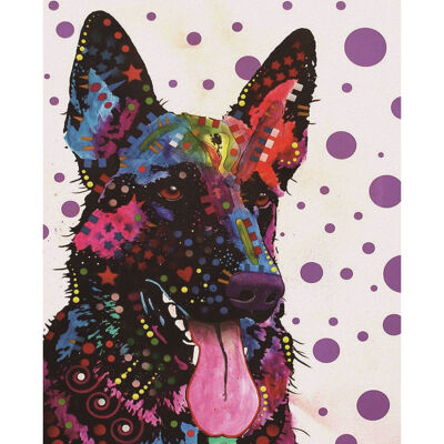 

UpperX Full Round Drill 5D DIY Diamond Painting "Colorful Dog" Embroidery Cross Stitch Home Decor Gift