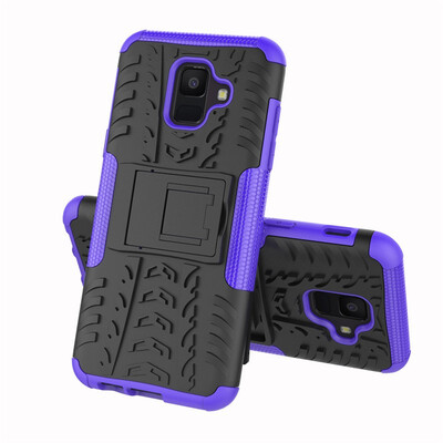 

Fivice Samsung a6 2018 Case TPU anti-fall tire pattern back clip bracket phone case
