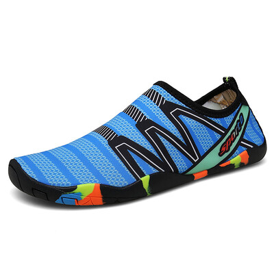 

2018 Men Woman Quick-Drying Aqua Shoes Summer Outdoor Wading Shoes Swimming Slipper On Surf Beach Skin Sock Striped Water Shoes