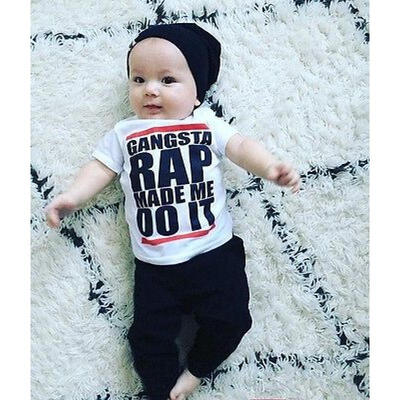 

Tops Casual Kids Baby Boy Girl Novelty RAP T-shirt COOL Summer Cotton Tee 1-6Y