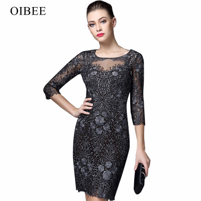 

OIBEE2018 spring new dress fashion lace embroidered skirt Slim ladies dress skirt