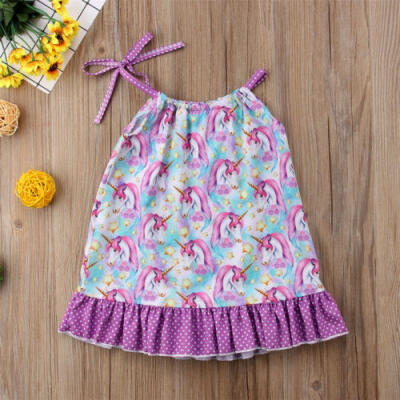 

Cotton Kid Baby Girls Unicorn Party Pageant Princess Long Dress Sundress Clothes