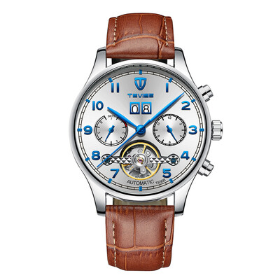 

TEVISE T836B Brand Fashion Men Watch Luxury Mechanical Self-wind Automatic Wristwatch Sport Leather Clock Relogio Masculino for Gi