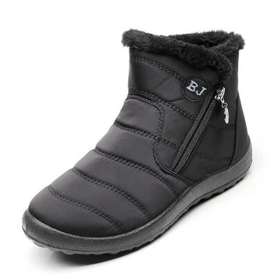 

Snow boots womens tube thick plush waterproof cotton boots side zipper cotton boots 2018 autumn&winter new style