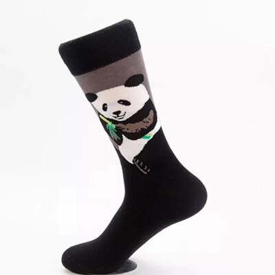 

One Pair Men Socks Funny Panda Socks Students Females China Style Animal For Four Seasons Cotton Socks Skateboarding Socks