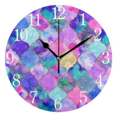 

Wall Clock Arabic Numerals Design Real Watercolor Illustration Round