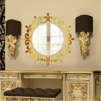 

SilverGold 3D Acrylic Mirror Stickers DIY Modern Window Decor Home Decor Mural