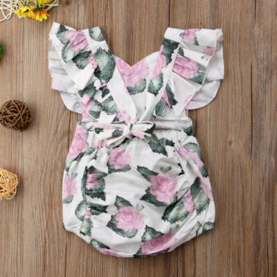 

US Newborn Baby Girl Floral Romper Bodysuit Jumpsuit Outfits Sunsuit Clothes