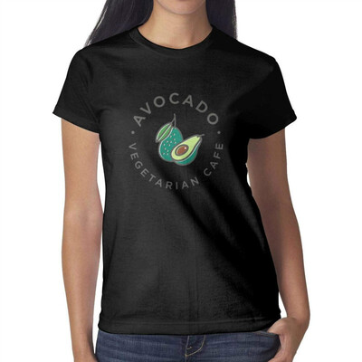

Melinda Avocados Fresh Womens Black t Shirts Fashion Pretty Women Cotton tee Shirts