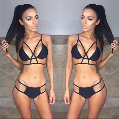 

US Women Sequins Bikini Set Push Up Padded Swimwear Swimsuit Bathing Beachwear