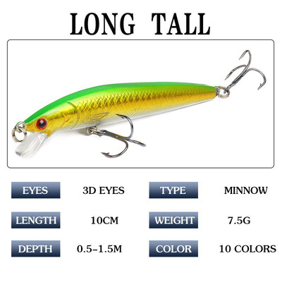 

Fishing Lure in Bait Deep Swim Hard Bait Fish Tackle 10CM 75G Float Minnow Fishing Wobbler Japan Pesca Crankbait2 pcslot