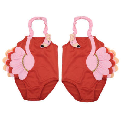 

Cute Toddler Baby Girls 3D Flamingo Kids Swimsuit Swimwear Bathing suit Bikini