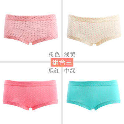 

Sexy cute girl underpants wave dot kawaii candy colored underware female waist lovely briefs exquisite gift box four pants