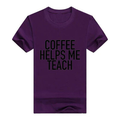 

Coffee Helps Me Teach - Funny Teaching Men Cotton T-Shirt