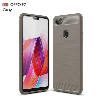 

Fivice OPPO F7 case Luxury brushed carbon fiber TPU soft shell