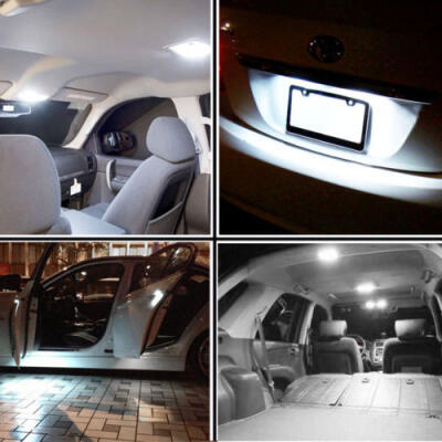 

13x Pure White LED Lights Interior Package Kit for Dome License Plate Lamp Bulbs