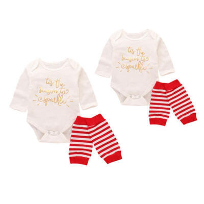

Newborn Baby Girl Cotton Letter RomperStripe Leg Warmers Outfits Clothes