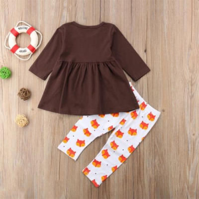 

2PCS Toddler Kids Baby Girl T-shirt Tops DressPants Leggings Outfit Clothes Set