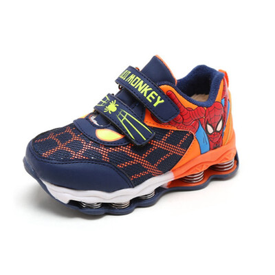 

New Autumn Spring Children Shoes Spiderman Night Flash Sports Sneakers Light Shoes for Kids Childrens Sneaker Boys boots Girls