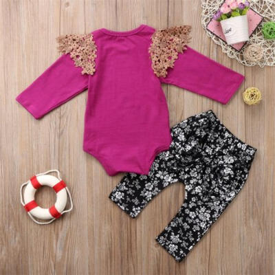 

Newborn Baby Girl Lace Romper Bodysuit Jumpsuit PlaysuitPants Clothes Outfits