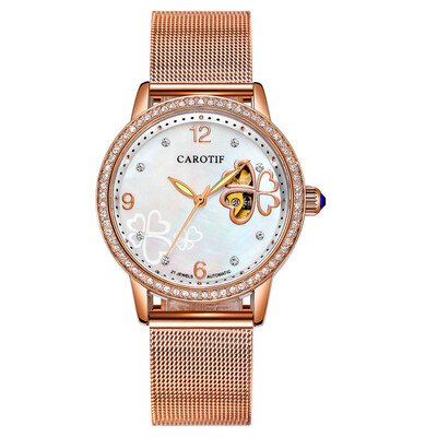 

Skeleton Sapphire Crystal Women Mechanical Watch Fashion Elegant Ladies Watch