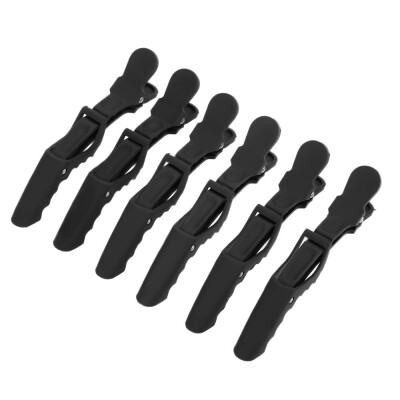 

6Pcs Black Croc Hair Sectioning Grip Clips Hairdressing Cutting Clamps Professional Plastic Salon Styling Hair Grip Clips